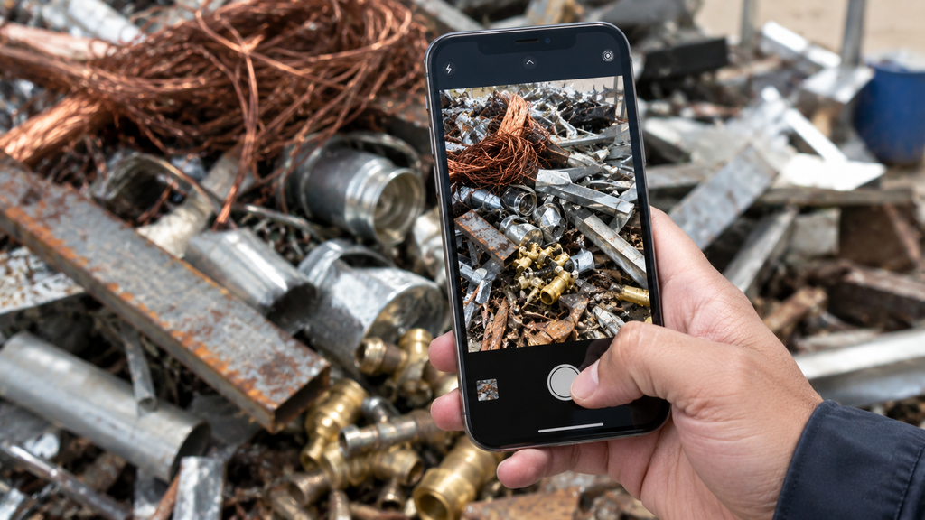 Sending a photo of scrap metal on WhatsApp to get an instant quote in Riyadh